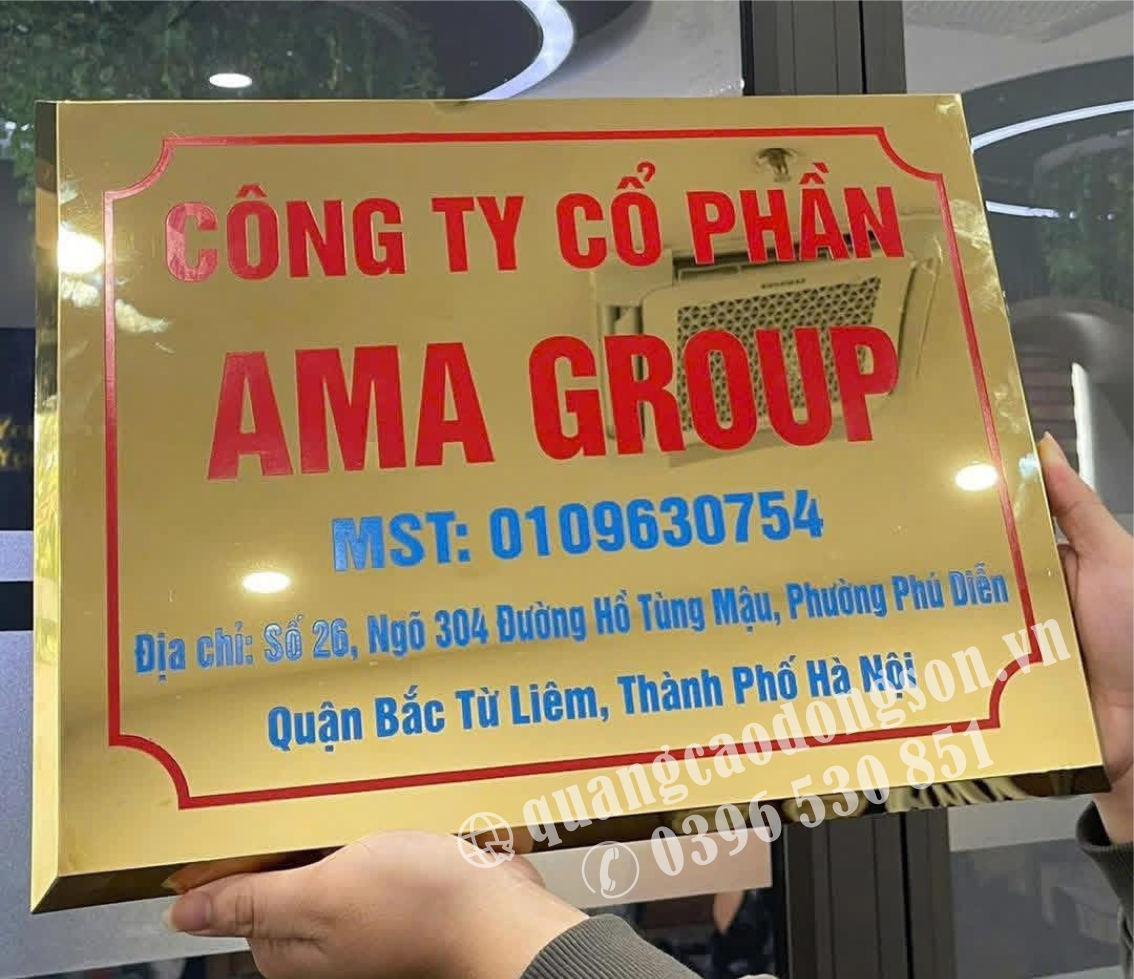 Biển công ty bằng đồng ăn mòn cao cấp, gia công theo yêu cầu tại Hà Nội