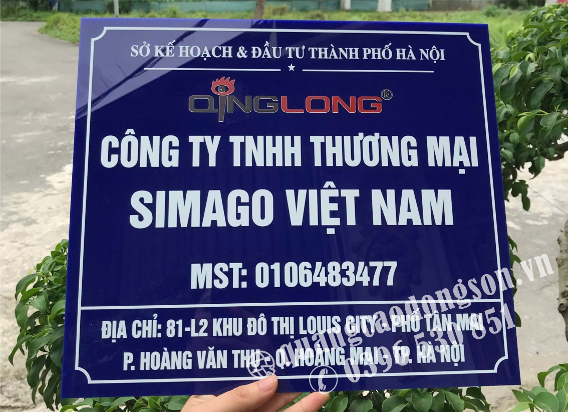 Biển công ty mica cao cấp thiết kế theo yêu cầu cho doanh nghiệp