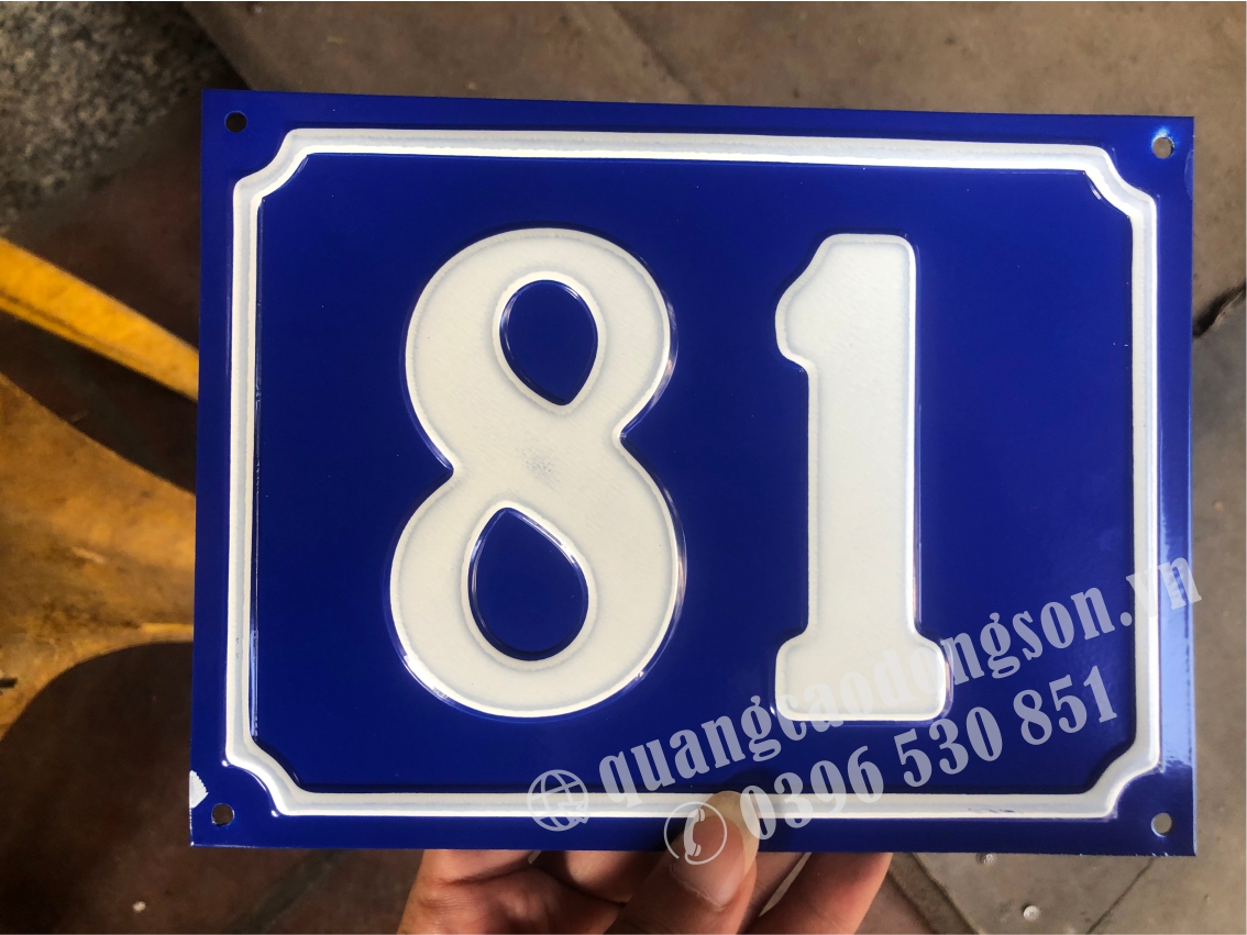 Biển địa chỉ nhà bằng nhôm dập nổi sang trọng