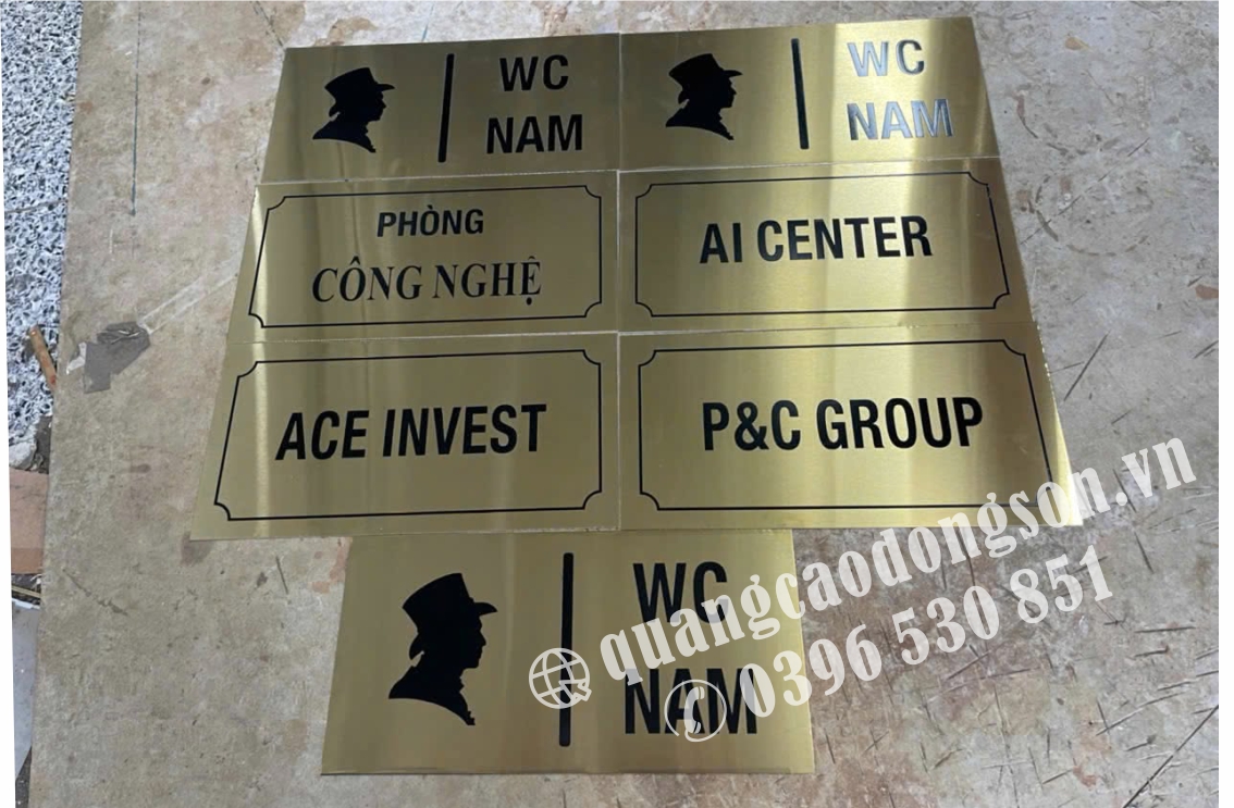 Biển tên phòng inox ăn mòn theo yêu cầu, gia công sắc nét