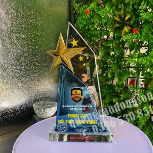 Kỷ niệm chương vinh danh được thiết kế và sản xuất theo yêu cầu với nhiều chất liệu như pha lê, thủy tinh, gỗ, mica và kim loại cao cấp. Phù hợp trao tặng cá nhân, doanh nghiệp, cơ quan, trường học, hội nghị, lễ kỷ niệm, chương trình tri ân và các sự kiện tôn vinh.